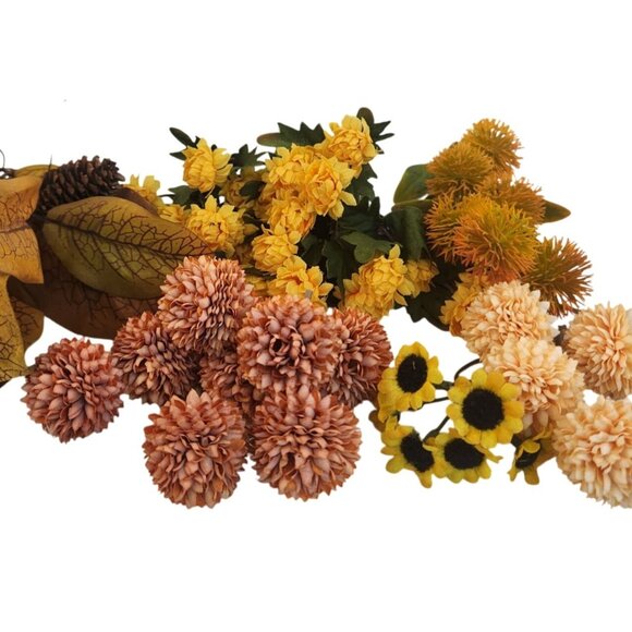 Autumn Floral Arrangement Supplies Mix Mums Fall Leaves Berries Wreath Craft Déc - Picture 11 of 16
